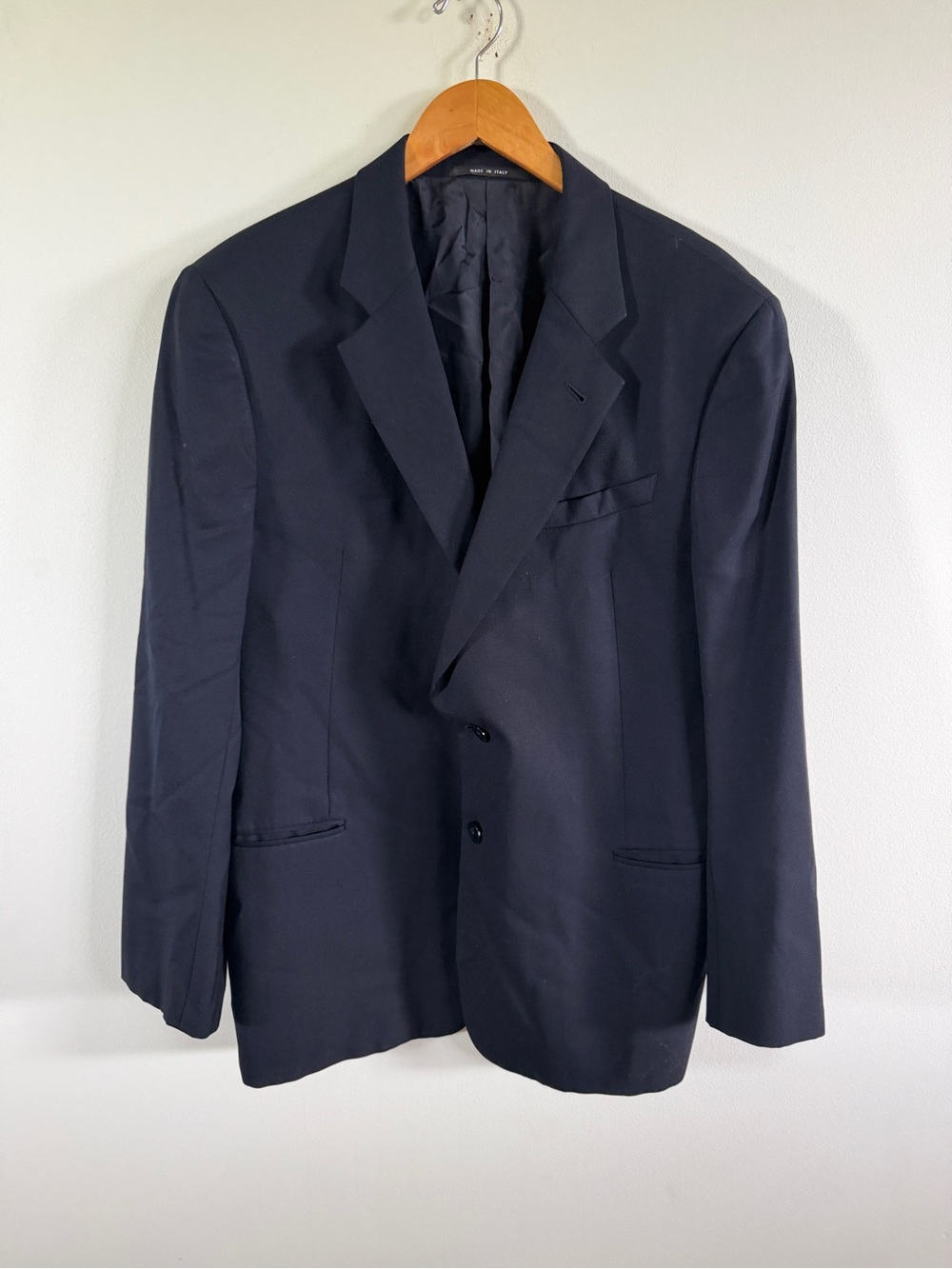 Armani Collezioni Dark Navy Two-Button Sport Coat Mens 46 R